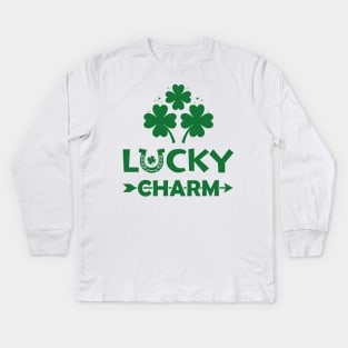 Lucky Charm Shamrock Clover Kids Long Sleeve T-Shirt